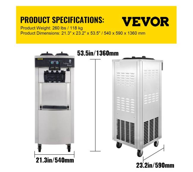 Vertikali minkštų ledų mašina 2200W6