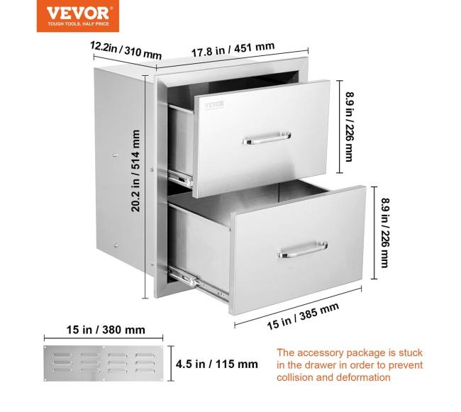 lauko virtuvės nerūdijančio plieno stalčiai6