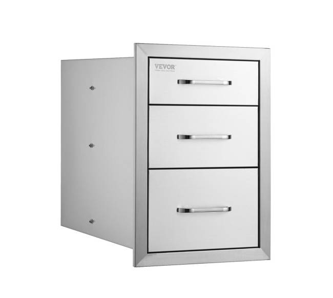 Vevor nerūdijančio plieno trijų stalčių spintelė8