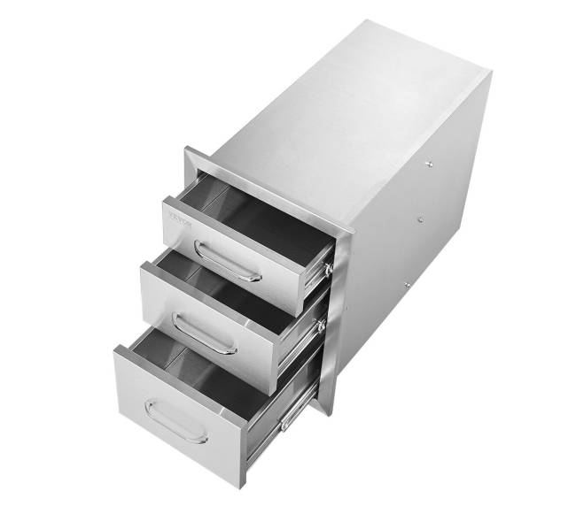 Vevor nerūdijančio plieno trijų stalčių spintelė9