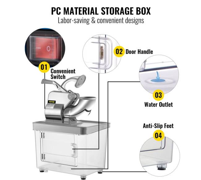 Kompaktiška ledo malimo mašina su dėže4