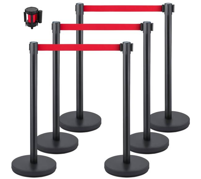 6 dalių žmonių srautų valdymo stulpai0