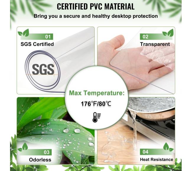 Storas permatomas PVC stalo užtiesalas 96 x 42 cm2