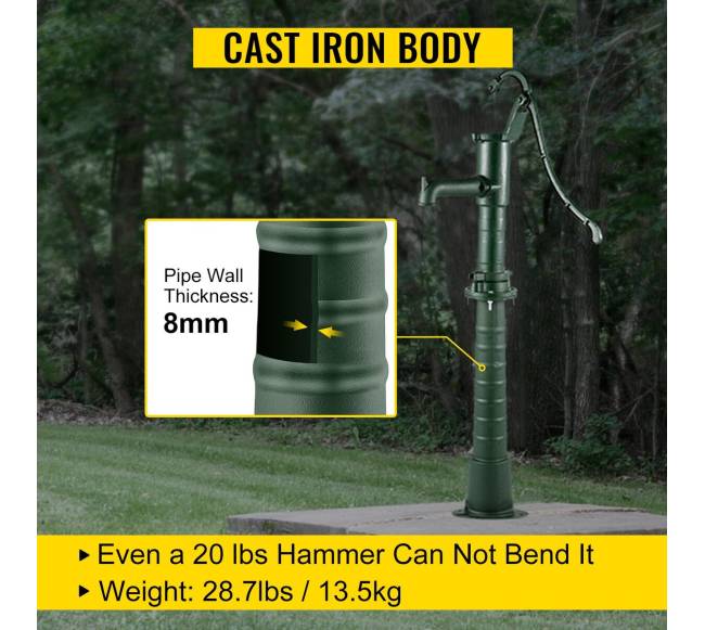 Antikinė rankinė vandens pompa iš ketaus2