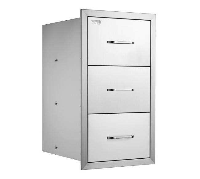 Nerūdijančio plieno trijų stalčių komplektas lauko virtuvei8