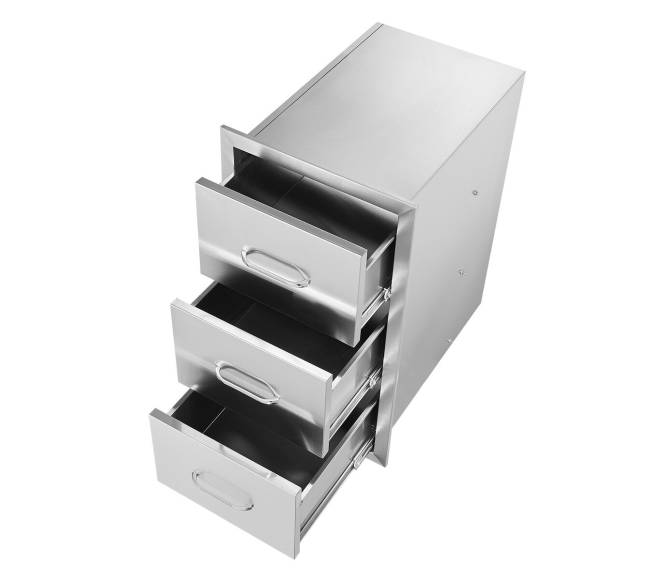 Nerūdijančio plieno trijų stalčių komplektas lauko virtuvei9