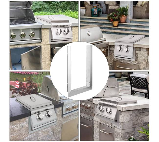 Lauko nerūdijančio plieno rėmelis dvigubam degikliui6