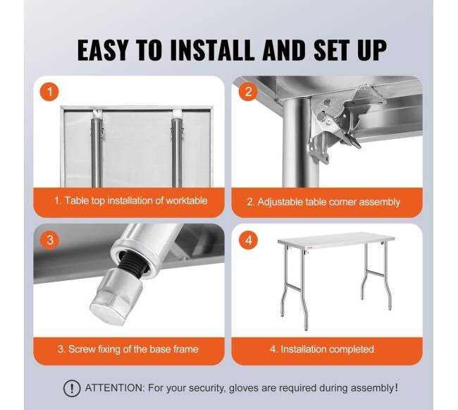 48 x 24 colių nerūdijančio plieno stalviršis5