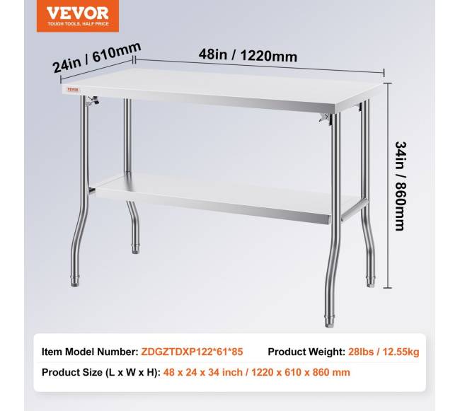 Sulankstomas komercinis darbo stalas 122 x 61 cm6