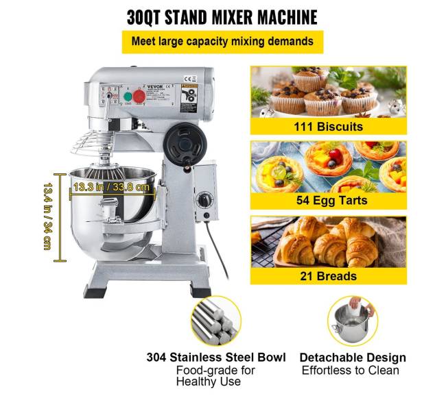 Komercinis maišytuvas su 30L talpos dubeniu2