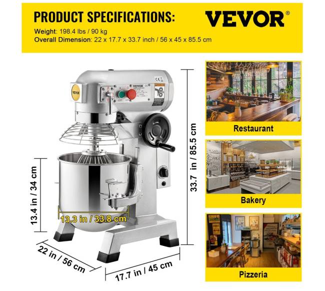 Komercinis maišytuvas su 30L talpos dubeniu6