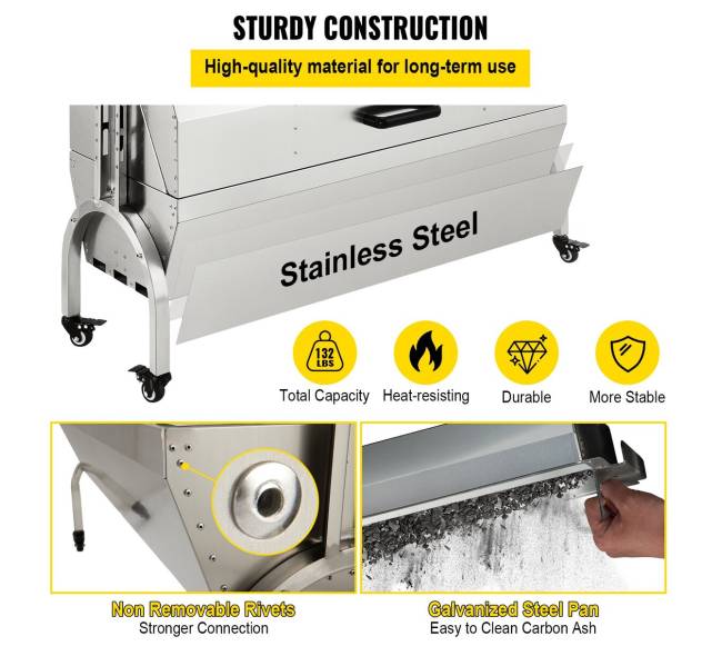 Kepsninė rotisserie su varikliu, nerūdijantis plienas3