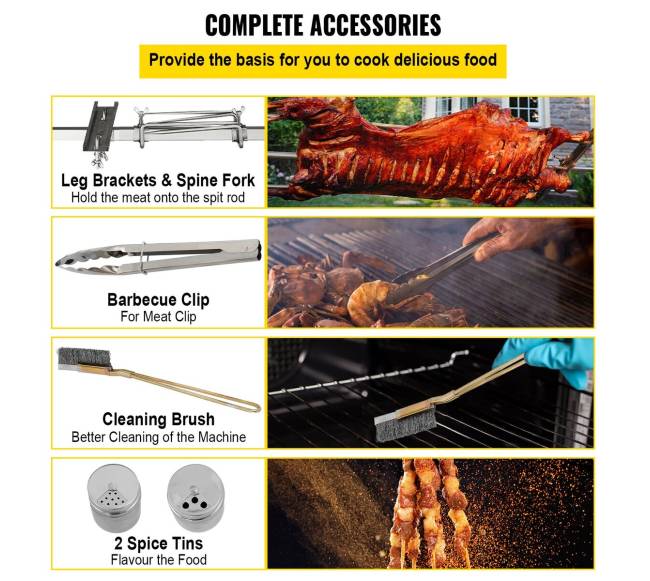 Kepsninė rotisserie su varikliu, nerūdijantis plienas5