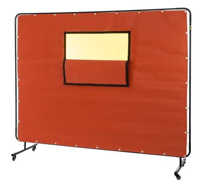 Suvirinimo uždanga su metaliniu rėmu ir ratukais0