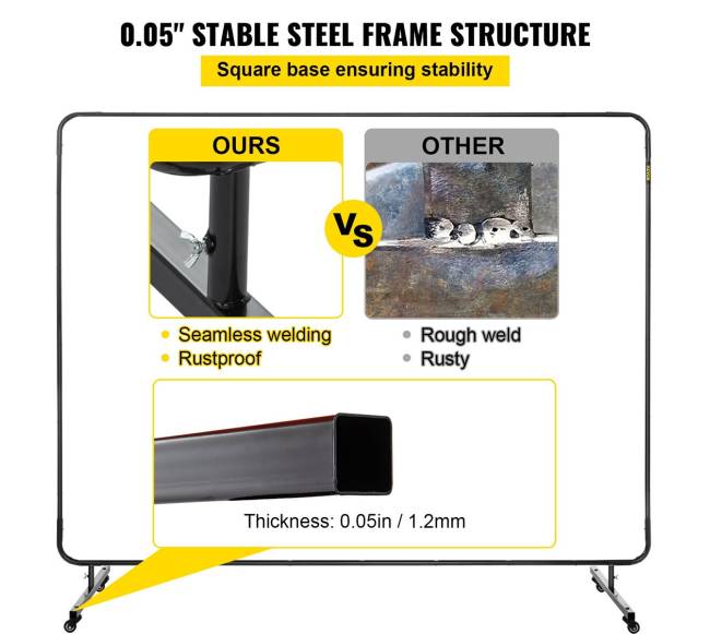 Suvirinimo uždanga su metaliniu rėmu ir ratukais3