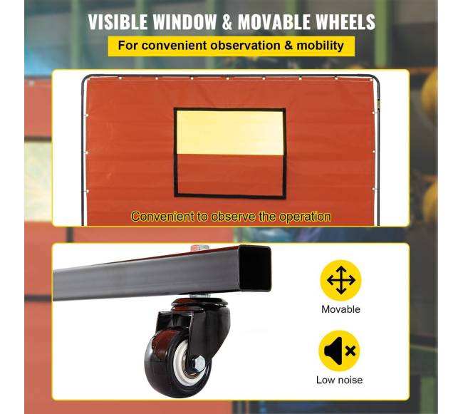 Suvirinimo uždanga su metaliniu rėmu ir ratukais4