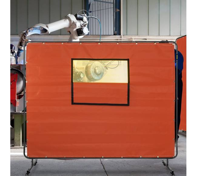 Suvirinimo uždanga su metaliniu rėmu ir ratukais7