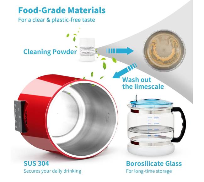Vandens distiliatorius, 4L 750W, raudonas5