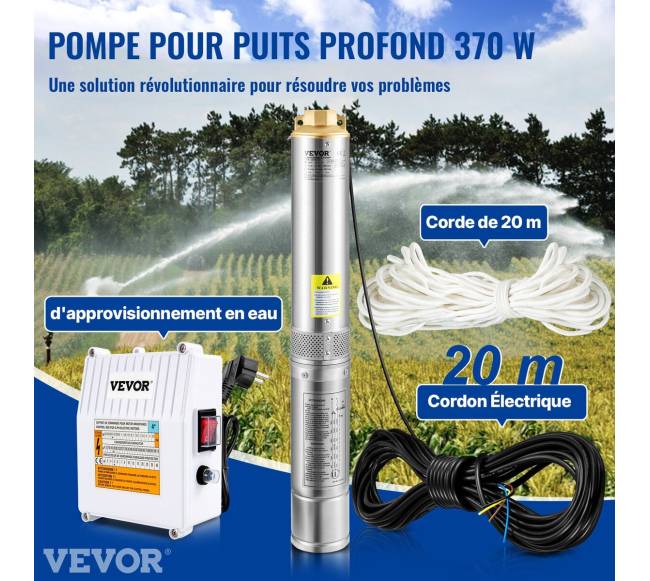 Giluminis vandens siurblys, 370W 230V, nerūdijantis plienas1