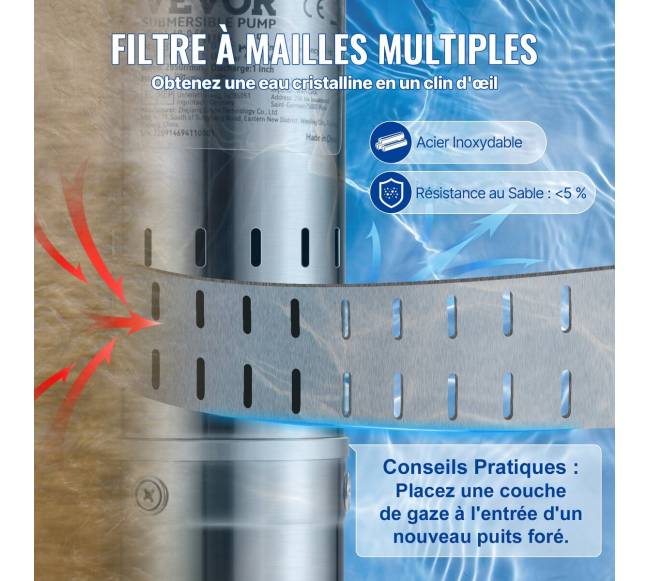 Giluminis nardomas siurblys 550W, 35 lmin, 108 m5