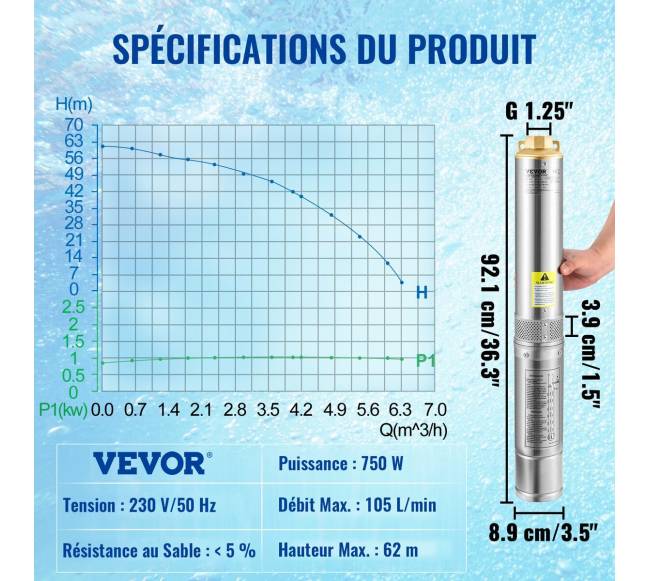 giluminis siurblys 750 W 230V, automatinis jungiklis6