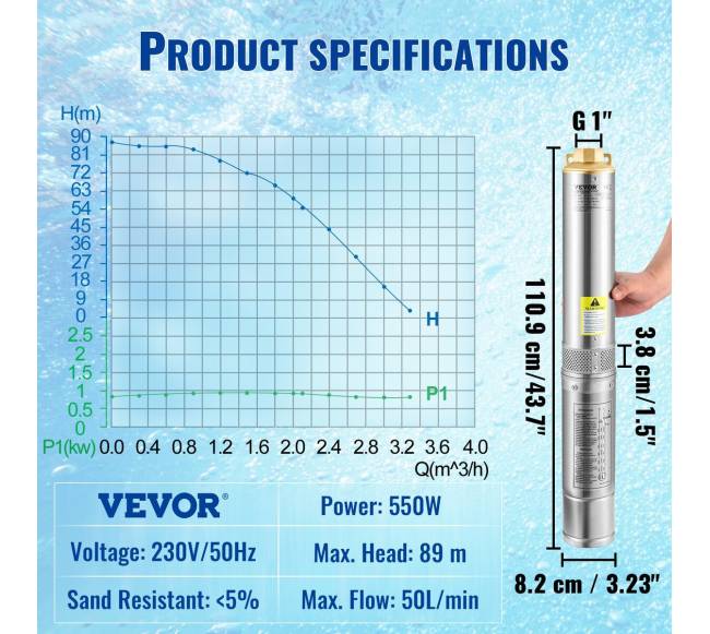 Giluminis vandens siurblys 550W 230V6