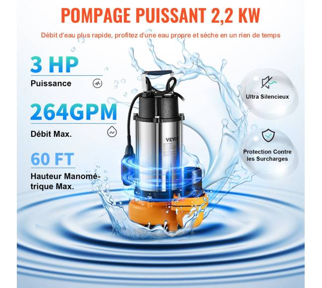 Panardinamas vandens siurblys 2200W su plūduriu2