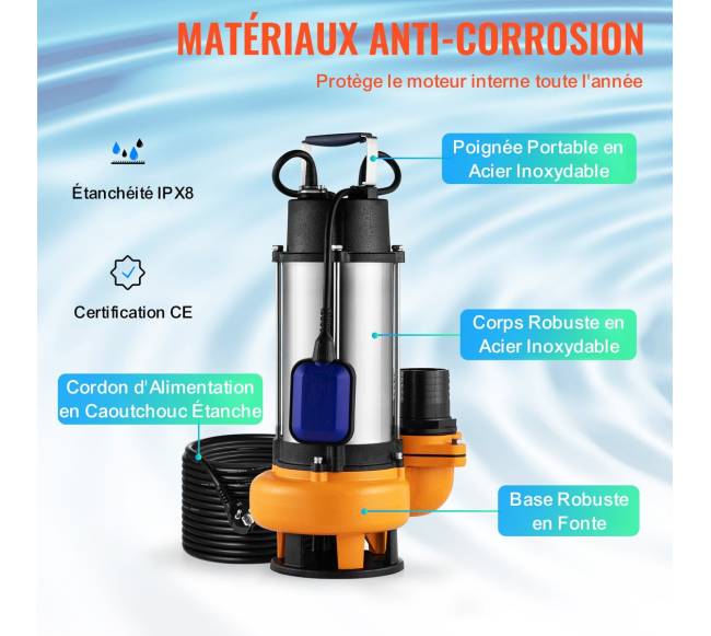 Panardinamas vandens siurblys 2200W su plūduriu3