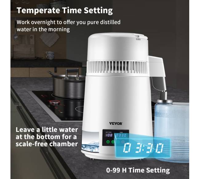 4 l vandens distiliatorius su laikmačiu ir temperatūros rodymu3