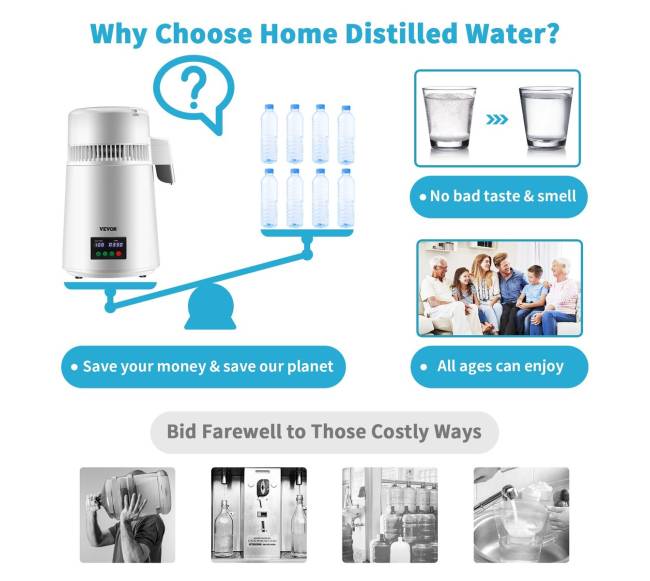 4 l vandens distiliatorius su laikmačiu ir temperatūros rodymu4