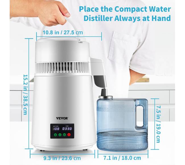 4 l vandens distiliatorius su laikmačiu ir temperatūros rodymu6