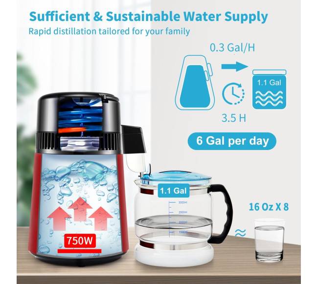 4 l vandens distiliatorius, 1 lh, 750W2