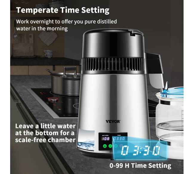 4 l vandens distiliatorius su laikmačiu ir temperatūros rodymu3