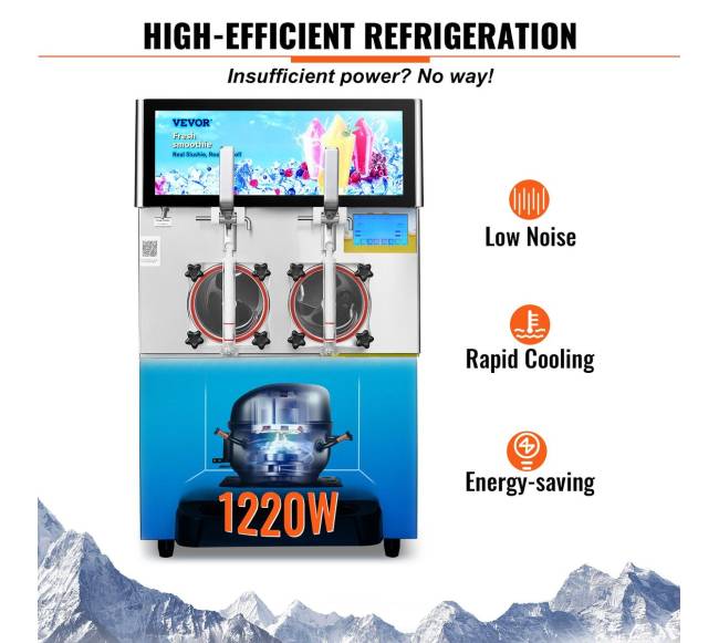 Dviejų dubenų šaldymo mašina gėrimams 8 L4