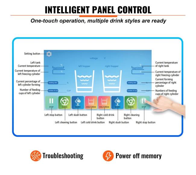 Dviejų dubenų šaldymo mašina gėrimams 8 L5
