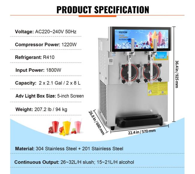 Dviejų dubenų šaldymo mašina gėrimams 8 L6