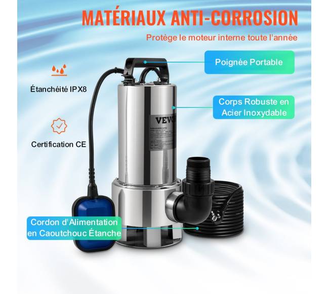 Panardinamas vandens siurblys, 1300W, su plūdiniu jungikliu3