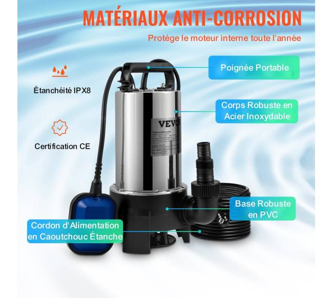 Panardinamas vandens siurblys 1100W, 20,000 lh3