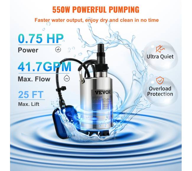 Panardinamas vandens siurblys 550W, 9500 Lval.2