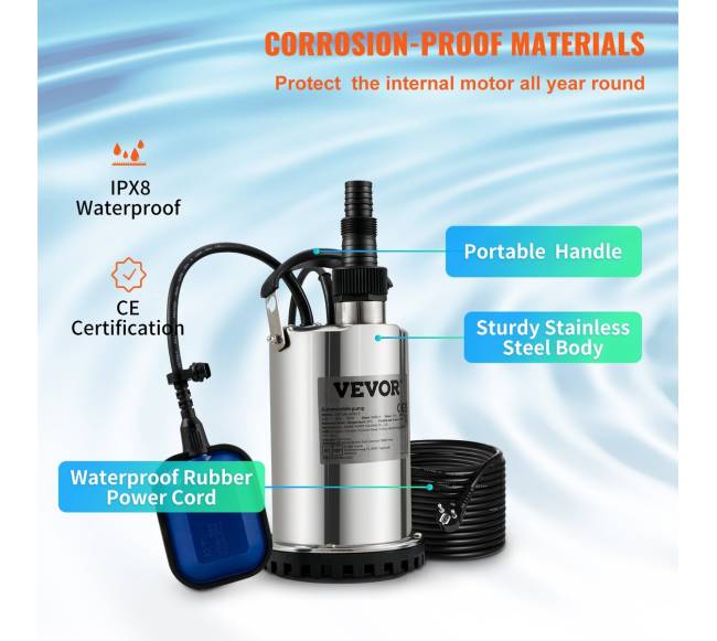 Panardinamas vandens siurblys 550W, 9500 Lval.3