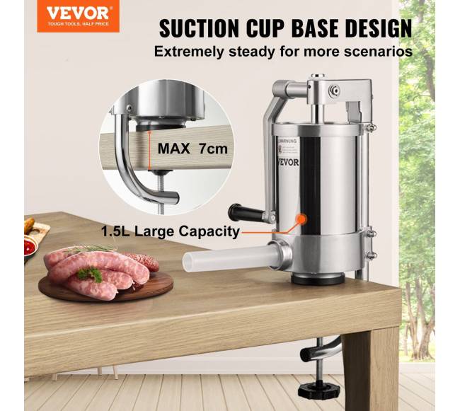 Dešrų kimštuvas, 1.5L talpa, 304 nerūdijantis plienas1