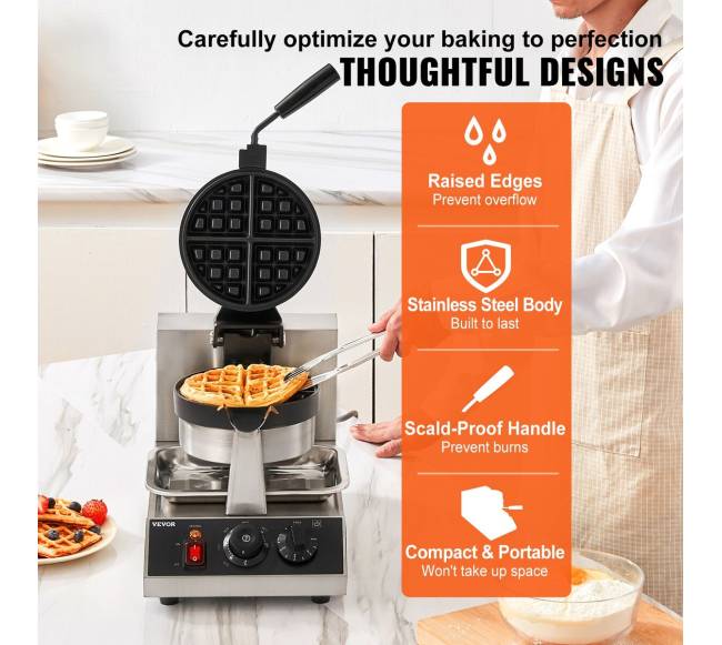 Apvalus vaflinės keptuvas 1300W 220V4