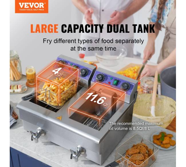 Elektrinė dviguba gruzdintuvė, 6000W1