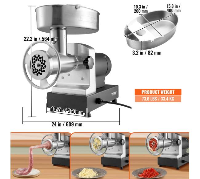 Elektrinė mėsos malimo mašina 450 kgval. galia 1100W6