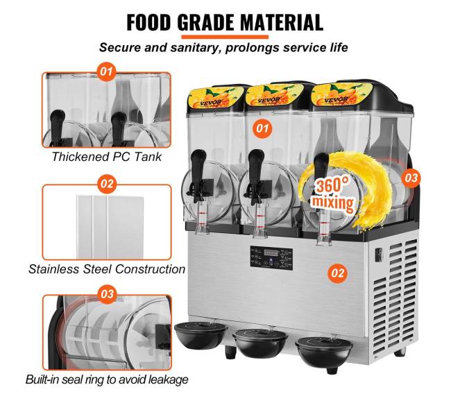 Trijų dubenų šaldytų gėrimų aparatas3