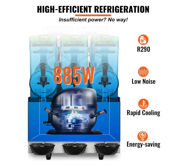 Trijų dubenų šaldytų gėrimų aparatas4