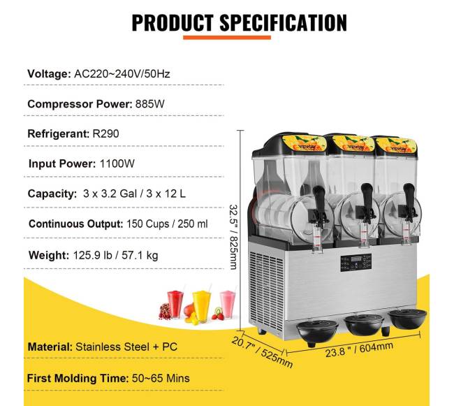 Trijų dubenų šaldytų gėrimų aparatas6