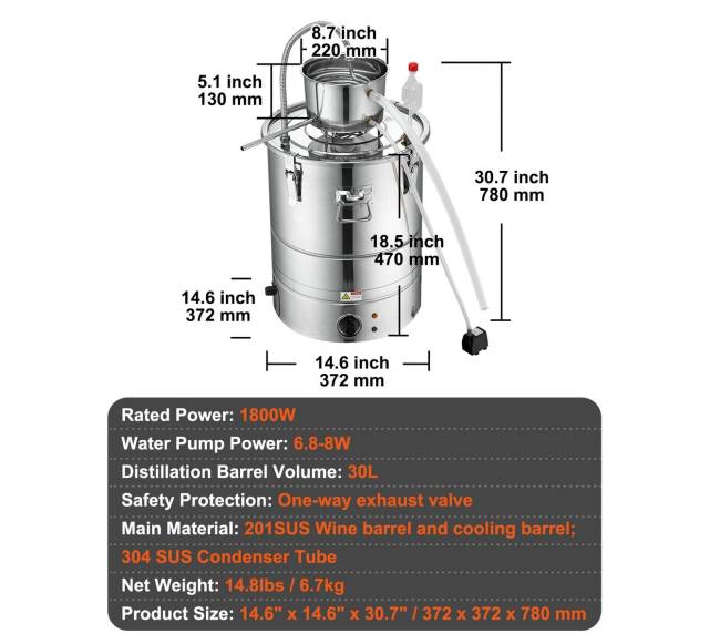 Vandens distiliatorius 34L su papildomu rezervuaru ir siurbliu6