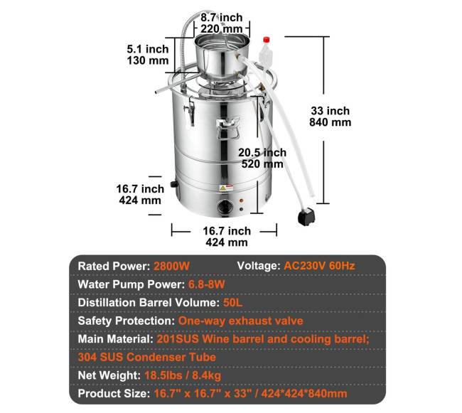 Eterinio aliejaus distiliatorius su vandens pompa6