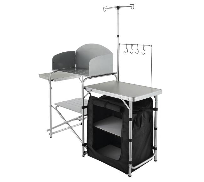 Sulankstomas stovyklavimo virtuvės stalas su vėjo apsauga8